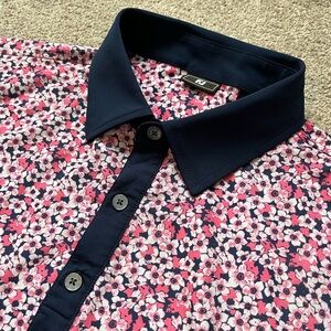 Mens Footjoy Floral All Over Print Golf Polo Shirt XL Like NEW